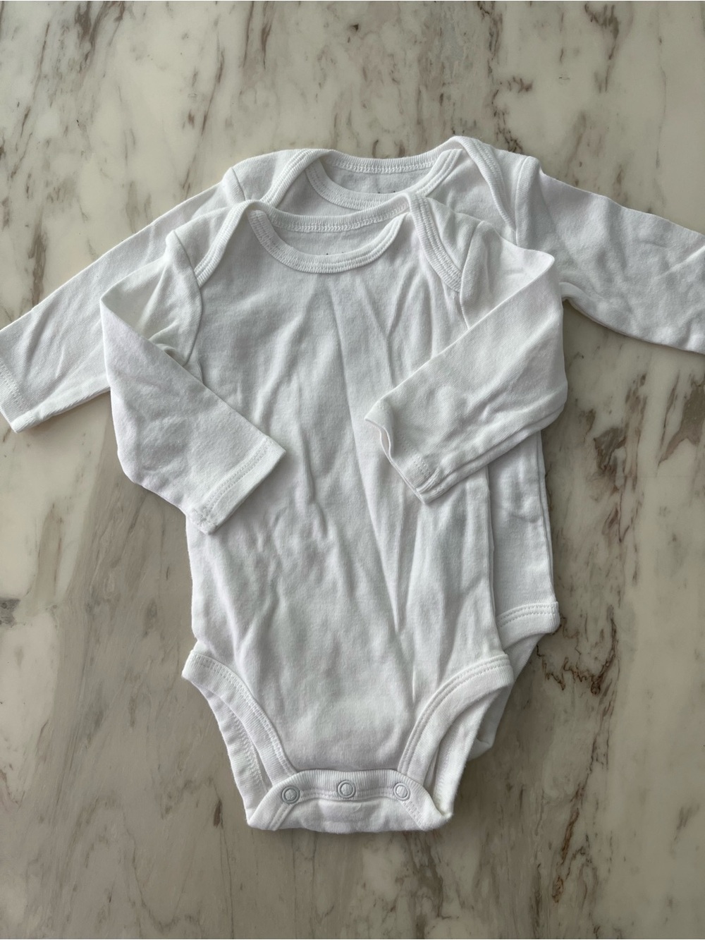 Carter's White Long-Sleeve Baby Bodysuits - 2-Pack